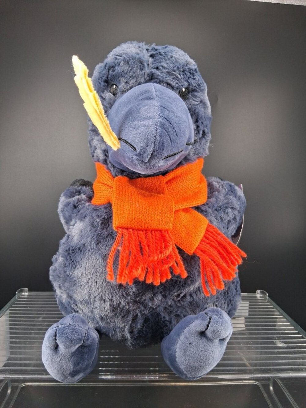 Plush Blue Bird Stuffed Animal With Orange Scarf For Ages 1+